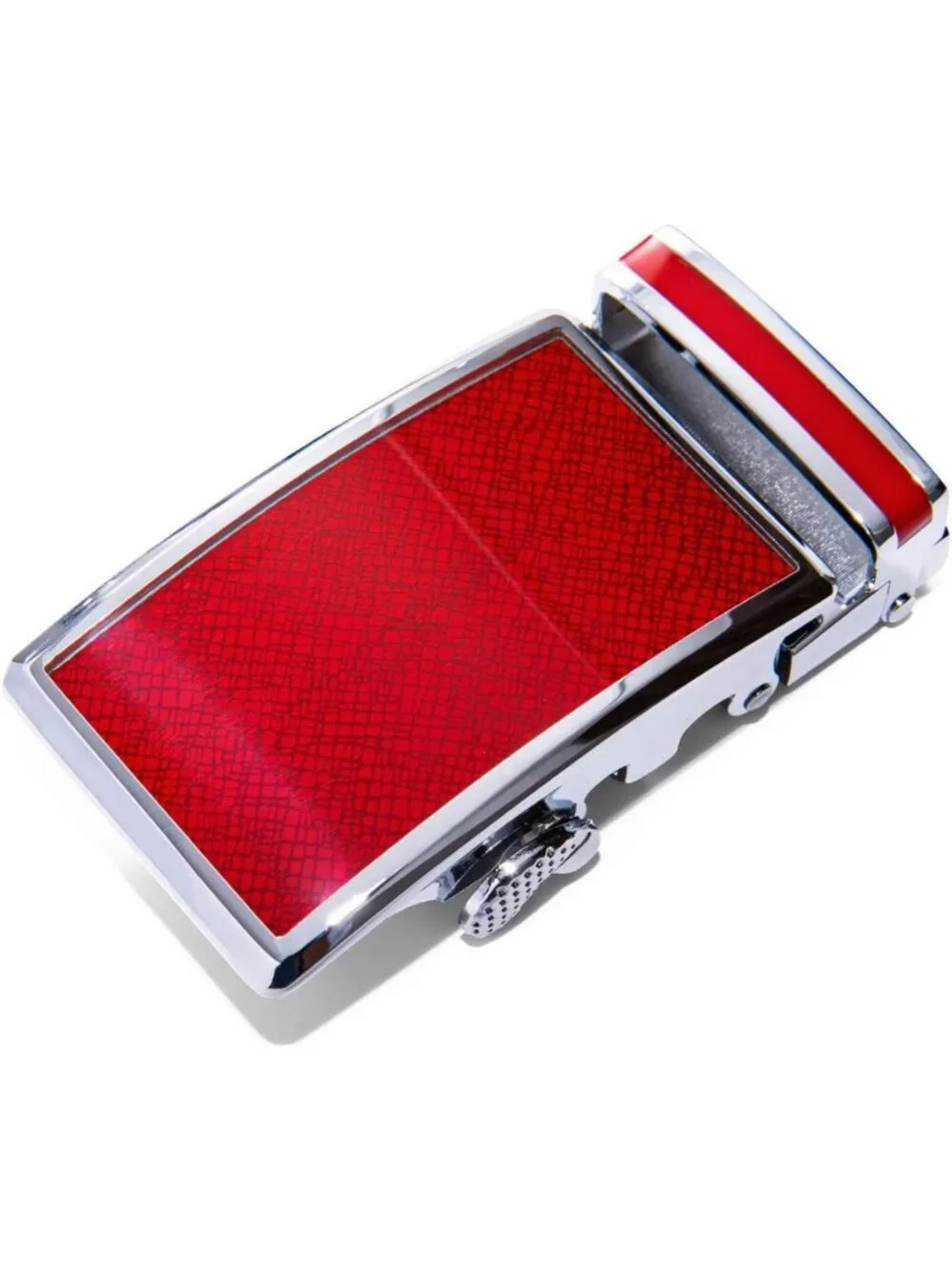 Stylish Men's Genuine Leather Ratchet Dress Belt with Automatic Sliding Buckle